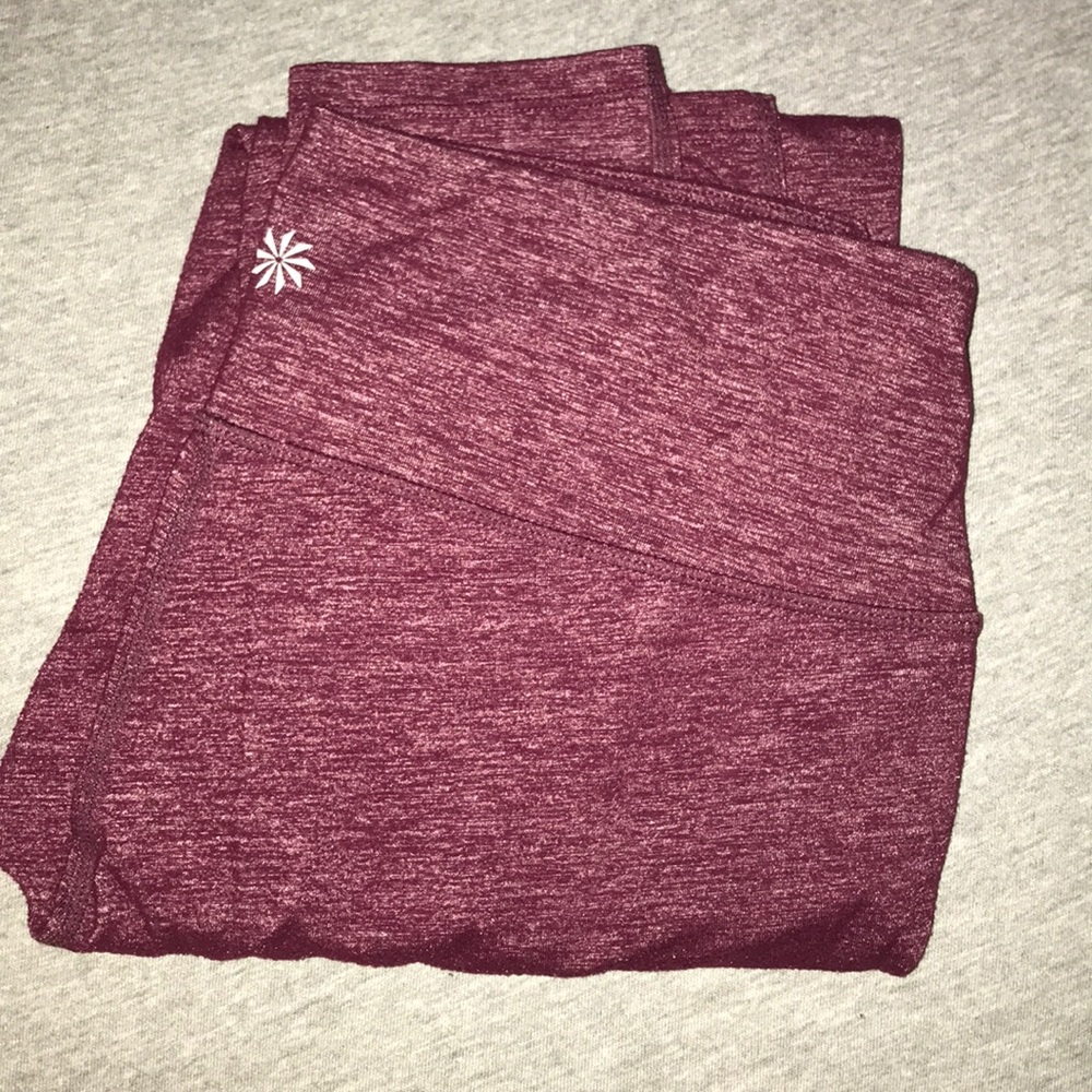 athleta cute and comfy maroon leggings